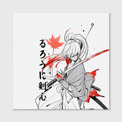 Холст квадратный Rurouni Kenshin - Бродяга Кэнсин, цвет: 3D-принт — фото 2
