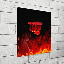 Холст квадратный Кулак One Punch-Man в огне, цвет: 3D-принт — фото 2