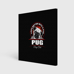 Картина квадратная Мопс Pug