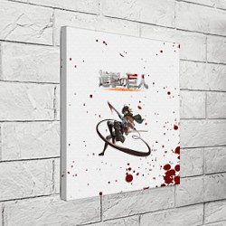Холст квадратный Атака Микаса с брызгами - Атака на титанов, цвет: 3D-принт — фото 2