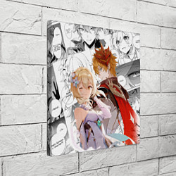 Холст квадратный Люмин и Тарталья на фоне манги, цвет: 3D-принт — фото 2