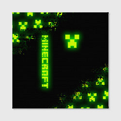 Холст квадратный MINECRAFT NEON LOGO CREEPER, цвет: 3D-принт — фото 2