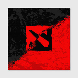 Холст квадратный DOTA 2 RED BLACK LOGO, БРЫЗГИ КРАСОК, цвет: 3D-принт — фото 2