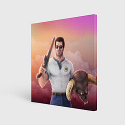 Холст квадратный Serious Sam Сэм с дробовиком, цвет: 3D-принт