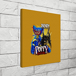 Холст квадратный POPPY PLAYTIME AND BENDY AND THE INK MACHINE, цвет: 3D-принт — фото 2