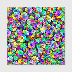 Холст квадратный Rainbow flowers, цвет: 3D-принт — фото 2