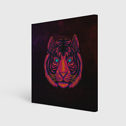 Холст квадратный Тигр Tiger голова, цвет: 3D-принт