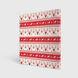 Картина квадратная Новогодний орнамент с Оленями