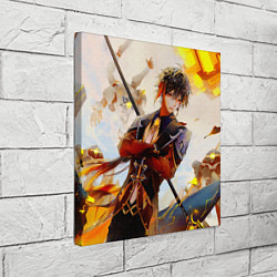 Холст квадратный Zhong li с копьем genshin impact, цвет: 3D-принт — фото 2