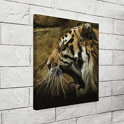 Холст квадратный Зевающий тигр, цвет: 3D-принт — фото 2