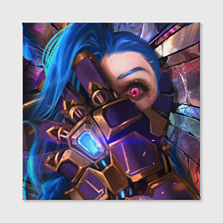 Холст квадратный JINX ПРИКРЫВАЕТ ЛИЦО LOL, цвет: 3D-принт — фото 2