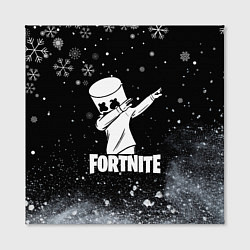 Холст квадратный НОВОГОДНИЙ FORTNITE MARSHMELLO, цвет: 3D-принт — фото 2