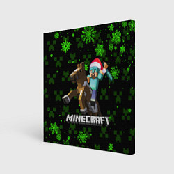 Холст квадратный MINECRAFT НОВОГОДНИЙ КРИПЕРЫ, цвет: 3D-принт