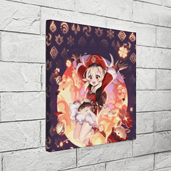 Холст квадратный КЛИ ГЕРОИНЯ ГЕНШИН ИМПАКТ, НЕОНОВЫЕ СИМВОЛЫ, цвет: 3D-принт — фото 2