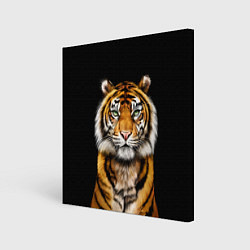 Холст квадратный Пушистый Тигр Во Тьме Символ 2022 года, цвет: 3D-принт