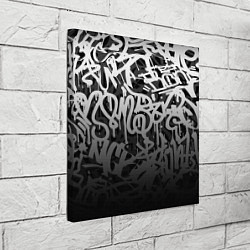 Холст квадратный GRAFFITI WHITE TAGS ГРАФФИТИ, цвет: 3D-принт — фото 2