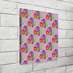 Холст квадратный Овощной микс Vegan, цвет: 3D-принт — фото 2