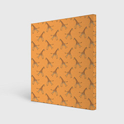 Холст квадратный Жирафы паттерн, цвет: 3D-принт