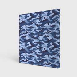 Холст квадратный Синий Камуфляж Camouflage, цвет: 3D-принт