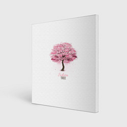 Холст квадратный Sakura Tree, цвет: 3D-принт