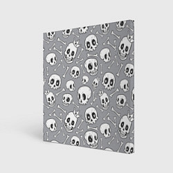 Холст квадратный Skulls & bones, цвет: 3D-принт