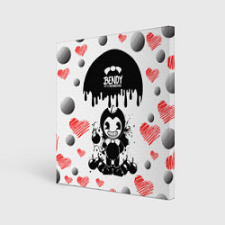 Холст квадратный BOMB LOVE BENDY AND THE INK MACHINE, цвет: 3D-принт