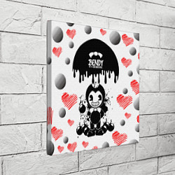 Холст квадратный BOMB LOVE BENDY AND THE INK MACHINE, цвет: 3D-принт — фото 2