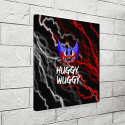 Холст квадратный Huggy Wuggy - Молния с грозой, цвет: 3D-принт — фото 2