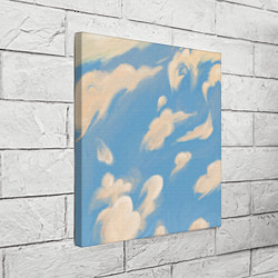 Холст квадратный Рисунок голубого неба с облаками маслом, цвет: 3D-принт — фото 2