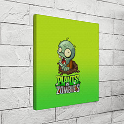 Холст квадратный Plants vs Zombies зомби, цвет: 3D-принт — фото 2