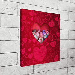 Холст квадратный Гномы в красном сердце, цвет: 3D-принт — фото 2