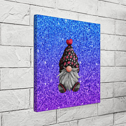 Холст квадратный Зимний гном в шапке, цвет: 3D-принт — фото 2
