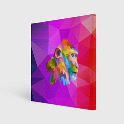 Холст квадратный Цветная обезьяна Color monkey, цвет: 3D-принт