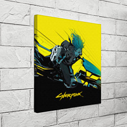 Холст квадратный Vi Ви на мотоцикле cyberpunk 2077, цвет: 3D-принт — фото 2
