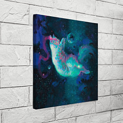 Холст квадратный Котенок в космосе, цвет: 3D-принт — фото 2