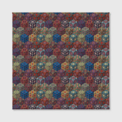 Холст квадратный Разноцветные Кубические Узоры, цвет: 3D-принт — фото 2