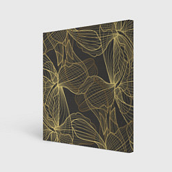 Холст квадратный Цветы, линии, узоры, цвет: 3D-принт