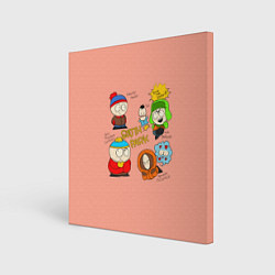Холст квадратный Южный парк персонажи South Park, цвет: 3D-принт