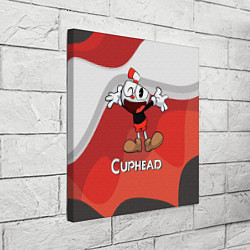 Холст квадратный Cuphead веселая красная чашечка, цвет: 3D-принт — фото 2