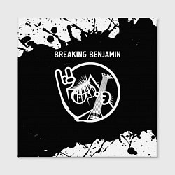 Холст квадратный Breaking Benjamin КОТ Брызги, цвет: 3D-принт — фото 2