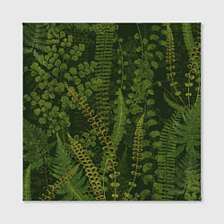Холст квадратный Цветы Зеленые Папоротники, цвет: 3D-принт — фото 2