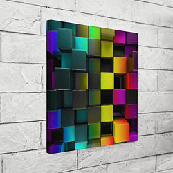 Холст квадратный Colored Geometric 3D pattern, цвет: 3D-принт — фото 2