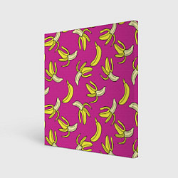 Холст квадратный Banana pattern Summer Color, цвет: 3D-принт