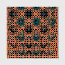 Холст квадратный Абстракция из синих и черных квадратов и треугольн, цвет: 3D-принт — фото 2