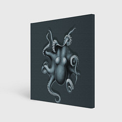 Холст квадратный Серый осьминог, цвет: 3D-принт