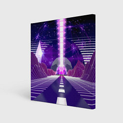 Холст квадратный Vaporwave Neon Space, цвет: 3D-принт