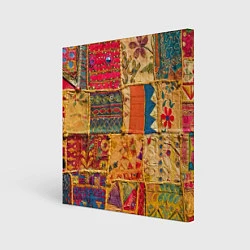 Холст квадратный Пэчворк Лоскутное одеяло Patchwork Quilt, цвет: 3D-принт