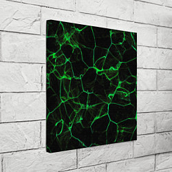 Холст квадратный Абстракция - Черно-зеленый фон - дым, цвет: 3D-принт — фото 2