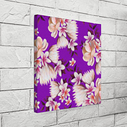 Холст квадратный Цветы Фиолетовый Цветок, цвет: 3D-принт — фото 2