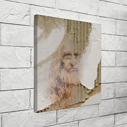 Холст квадратный Леонардо да Винчи Автопортрет на разорванном гофри, цвет: 3D-принт — фото 2